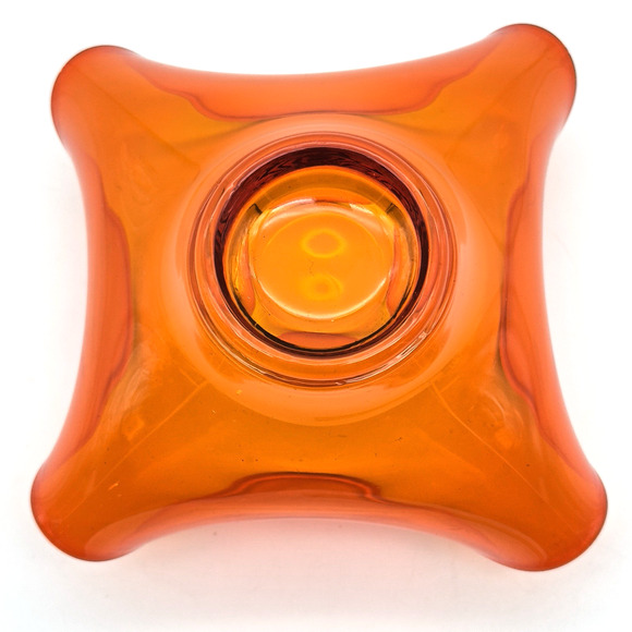 Vintage Viking Persimmon Orange Bon Bon Bowl Handkerchief Trinket Candy Dish MCM - Picture 4 of 6